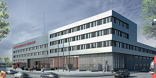 Architektuvisualisierung der Feuerwache Mannheim für AGN und Hochtief